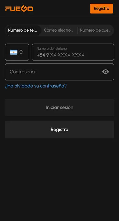 Pantalla de acceso de la plataforma vista en un teléfono, con el formulario de inicio de sesión
